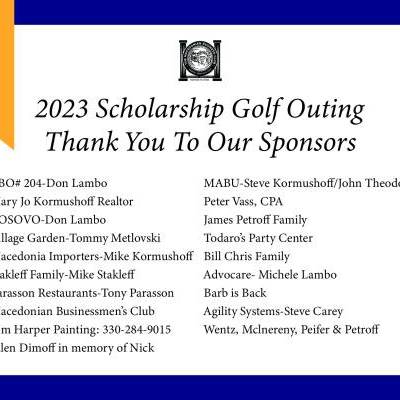 Thank you to our 2023 Golf Outing Sponsors