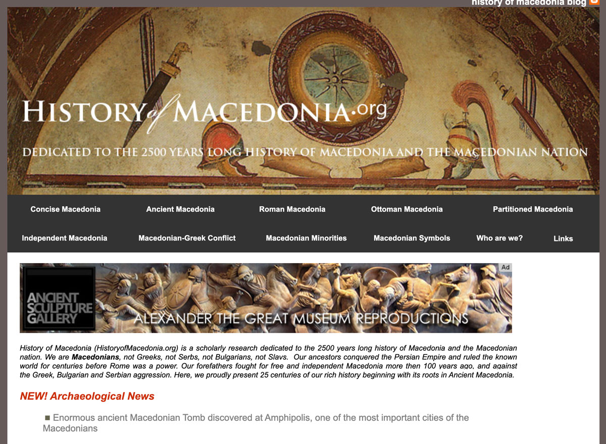 History of the Macedonian Nation is a friend of the Macedonian Business Club